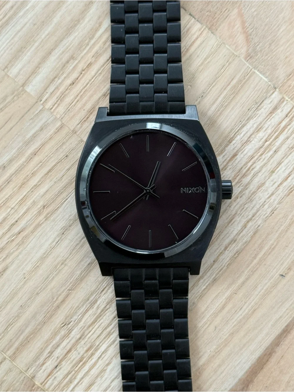 Nixon Minimal The Time Traveler Black Dial Stainless Case Adjustable Bracelet